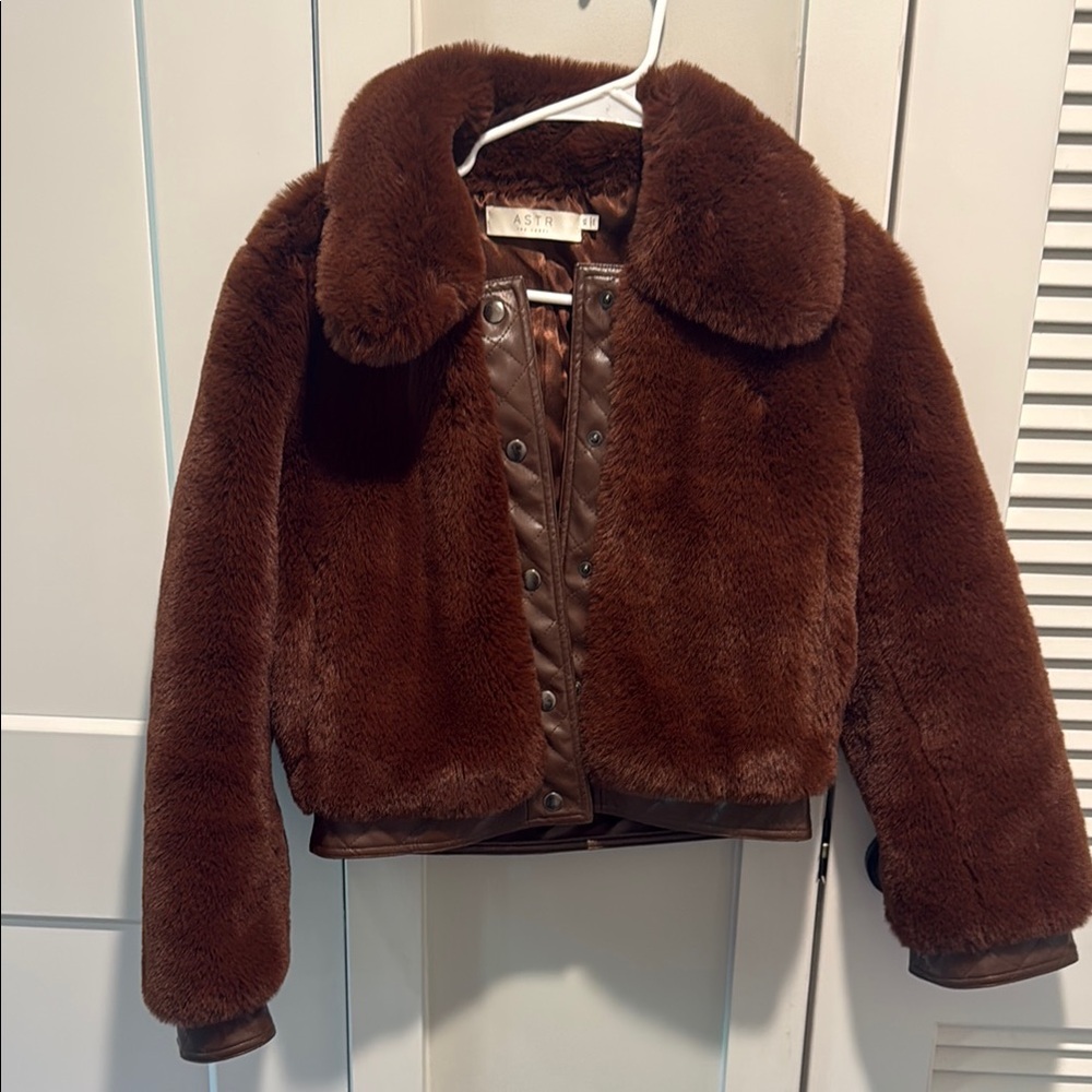 ASTR Chocolate Faux Fur Jacket